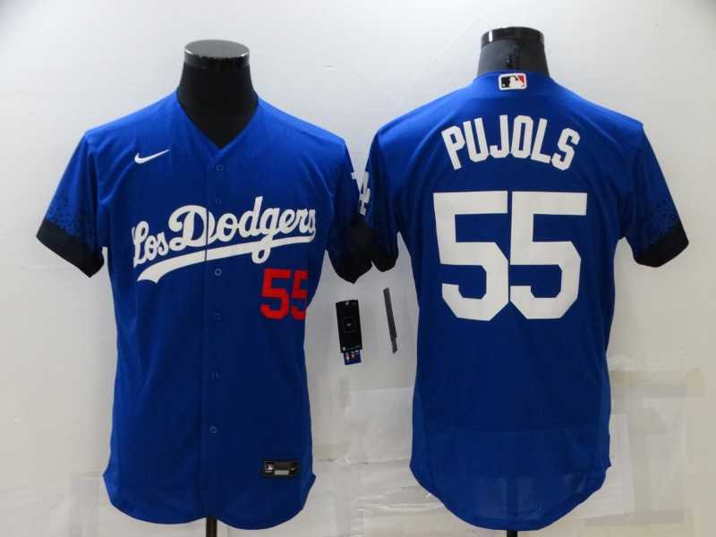 Dodgers 55 Albert Pujols Royal 2021 City Connect Flexbase Jersey,We sell and wholesale Dodgers 55 Albert Pujols Royal 2021 City Connect Flexbase Jersey on line form chian!